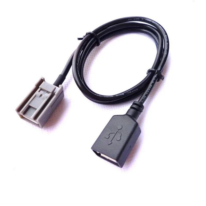 BBQ@FUKA New Auto Car 90cm USB Female Port Cable AUX Adaptor Fit For 2008-2015 Onwards Honda Civic CR-V Accord