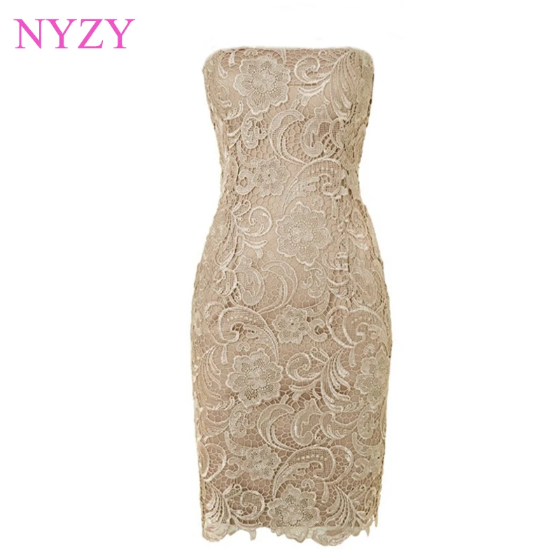 NYZY M23 Personalizado Elegante Chá Comprimento 2 Peças Mãe da Noiva Vestidos com Jaqueta Festa de Casamento Noivo Mãe Vestido de Renda