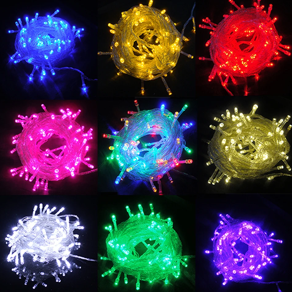 9Colors High Power Waterproof LED String Lights Outdoor Wedding/Party/Home Decorations DIY Multicolor Holiday LED Lighting H-05