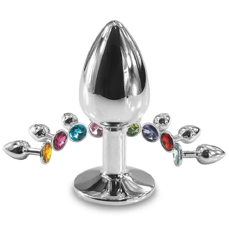 Mini tapón anal de metal plateado para hombres y mujeres, Juguetes sexuales para adultos, 13 colores a elegir, diámetro 27mm, tamaño pequeño