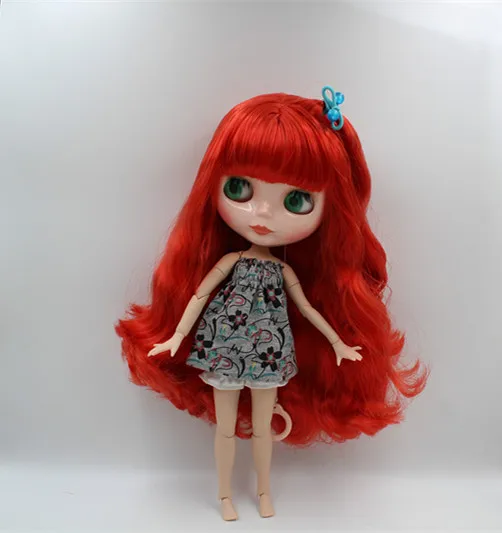 

Blygirl Blyth doll Tomato red bangs hair nude doll 30cm joint body 19 joint DIY doll can change makeup