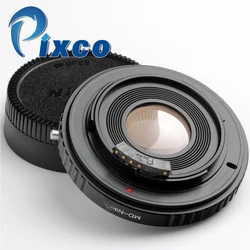 PIXCO AF Confirm Adapter Ring With Optical Glass suit for Minolta MD MC Lens to Nikon F Mount Camera