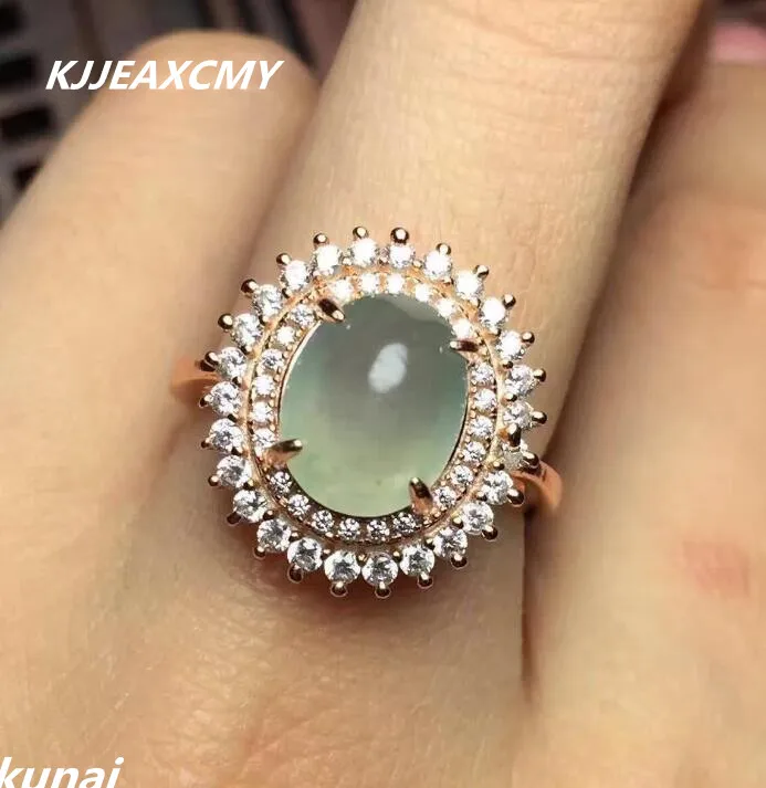 

KJJEAXCMY Fine Jewelry,Multicolored 925 Silver Inlay Natural Jade Mouth Ring Platinum Plated Beautiful Women Party Birthday Gift