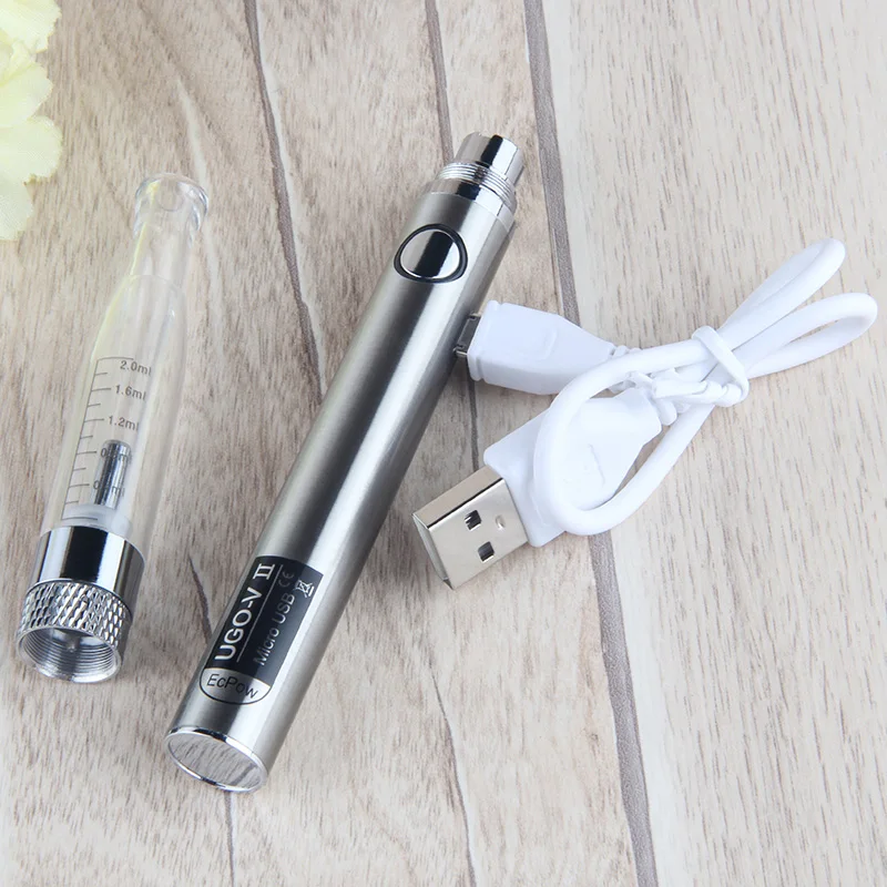 Kingfish Double UGO-VⅡ H2 Vape In EGO Zipper Case VAPE 650/900mah UGO-V ll Battery 2.0ml H2 Atomizer Electronic Cigarette Kits