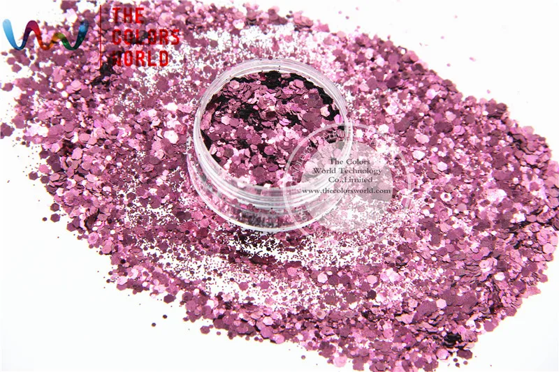 

HM2104-226 Red coffee Color metallic luster Hexagon Shape Glitter Sequins for nail art DIY decoration Halloween's decorations