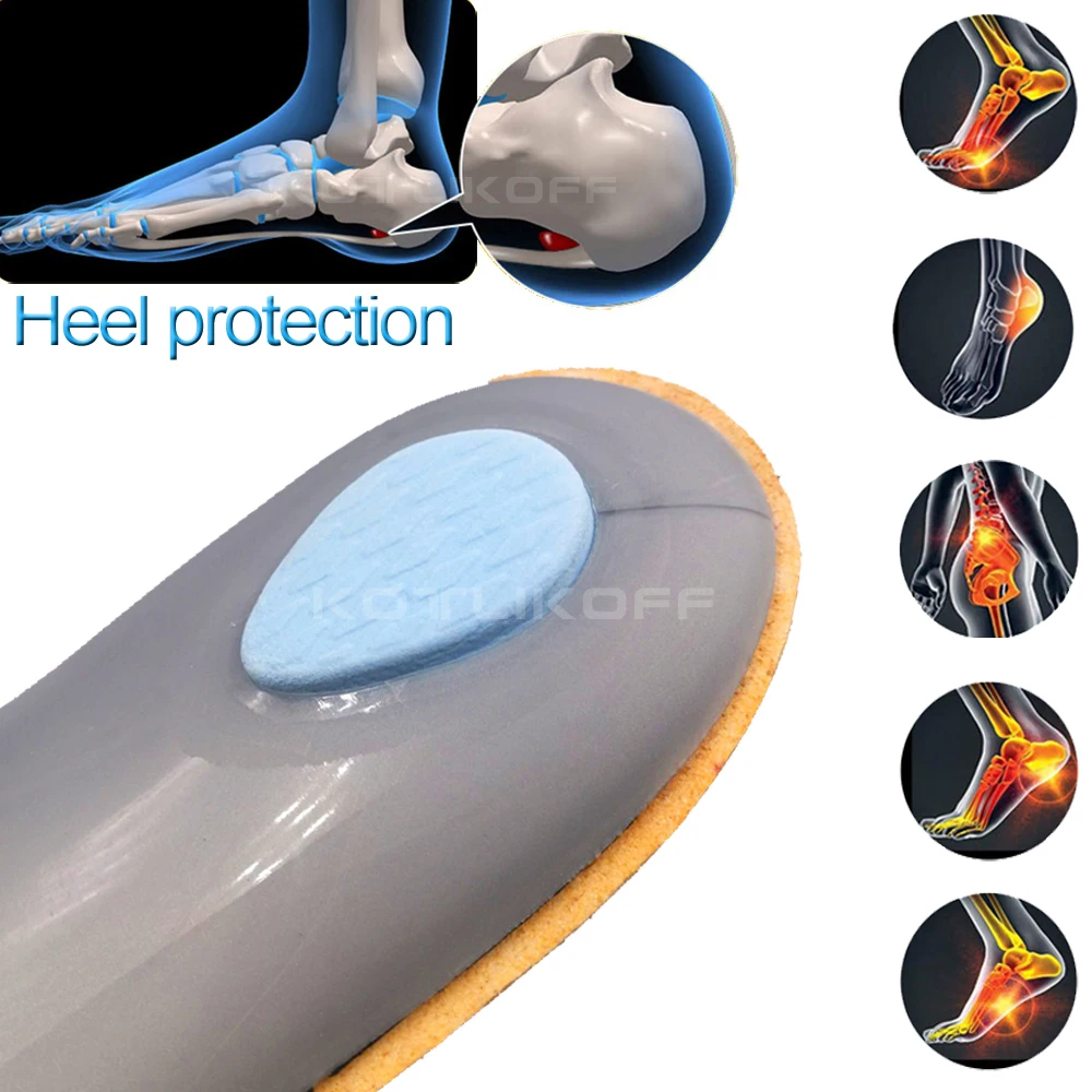 Plantilla ortopédica KOTLIKOFF para el cuidado de los pies, látex de cuero, antibacteriano, carbono activo, soporte ortopédico para el arco, empeine, almohadilla para zapatos planos