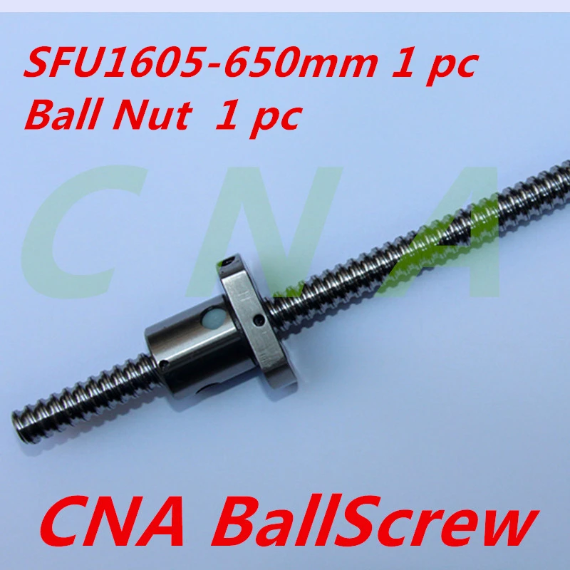 SFU1605 650mm RM1605 650mm C7 Rolled Ball screw 1pc+1pc ball nut for SFU1605