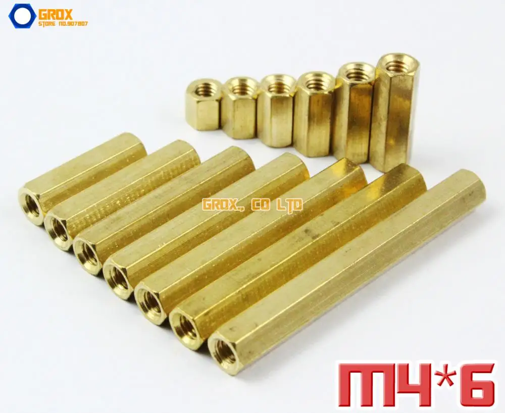 

100 Pieces Brass M4 x 6mm Female PCB Motherboard Standoff Spacer