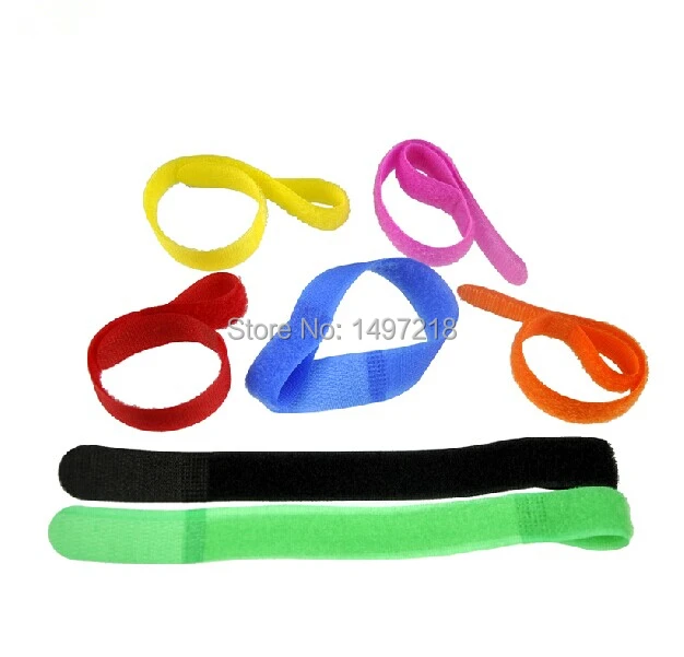 

50pcs/lot 20MM x 200MM P Type Straps Wire Organizer Cable Ties Hook Loop Wire Management for Laptop PC TV Free shipping