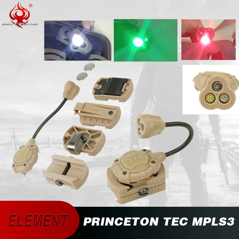 

Element Airsoft Helmet Light Princeton Tec MPLS3 IR Laser Red Light FAST Mich Tactical Airsoft Flashlight NE05015