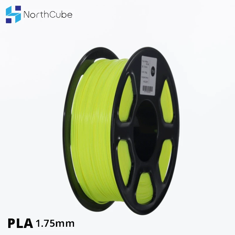 NORTHCUBE 3D Printer PLA Filament 1.75mm for 3D Printers, 1kg(2.2lbs) +/- 0.02mm Fluorescent-Yellow Color