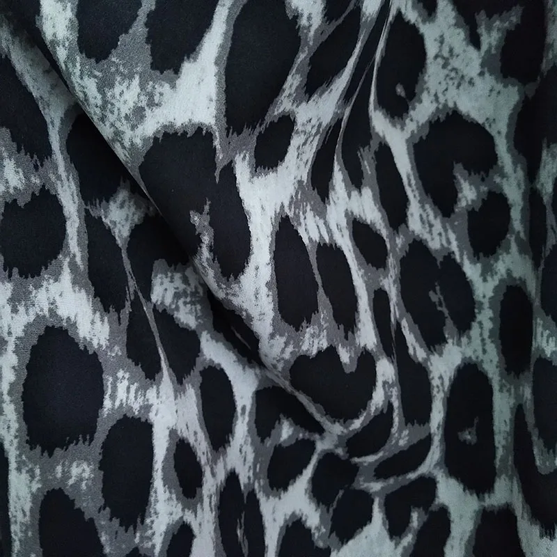 150cm * 1m moda Leopard Parttern tkanina szyfonowa z nadrukiem 100% poliester 3 kolory miękka tkanina szyfonowa dla Diy szycia letnia sukienka