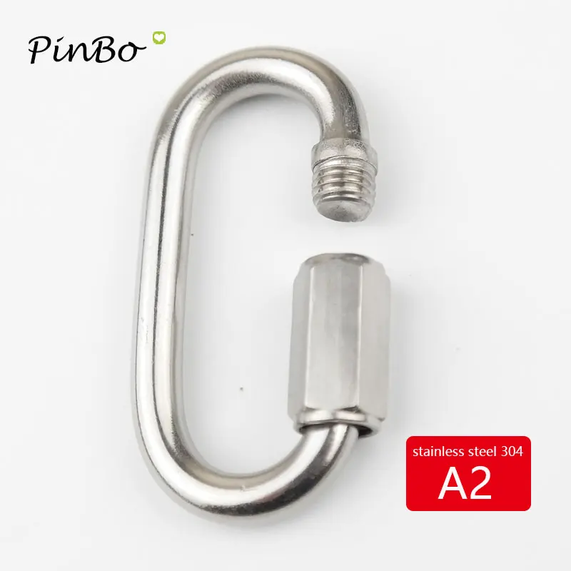 20 stücke 4mm 304 Edelstahl M4 Kette Quick Link Marine Oval Gewinde Karabiner Kette Stecker