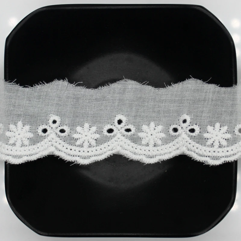 Cusack 7 yard 644 centimetri Off White Lace Trim Applique Cotone per il Costume Passamanerie Nastro Tessuti Per La Casa Per Cucire Tessuto di Pizzo