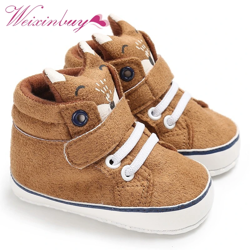 Autumn Baby Shoes Kid Boy Girl Fox Cotton Cloth First Walker Anti-slip Soft Sole Toddler Sneaker 1 Pair