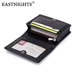 EASTNIGHTS High Quality Business Card Holder Bag Sheepskin Men Leather Name Card ID Holders Flolded Women Business Cards  TW2729