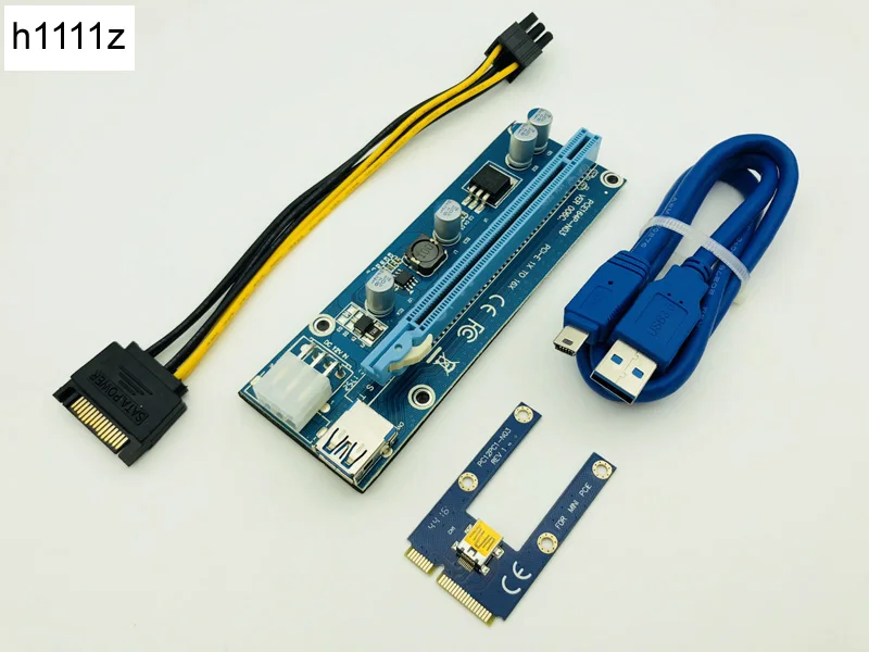 

Райзер-карта Mini PCIe PCI-E PCI Express, удлинитель PCIE 16X SATA к 6Pin IDE Molex, кабель питания для майнинга BTC ETH Litecoin