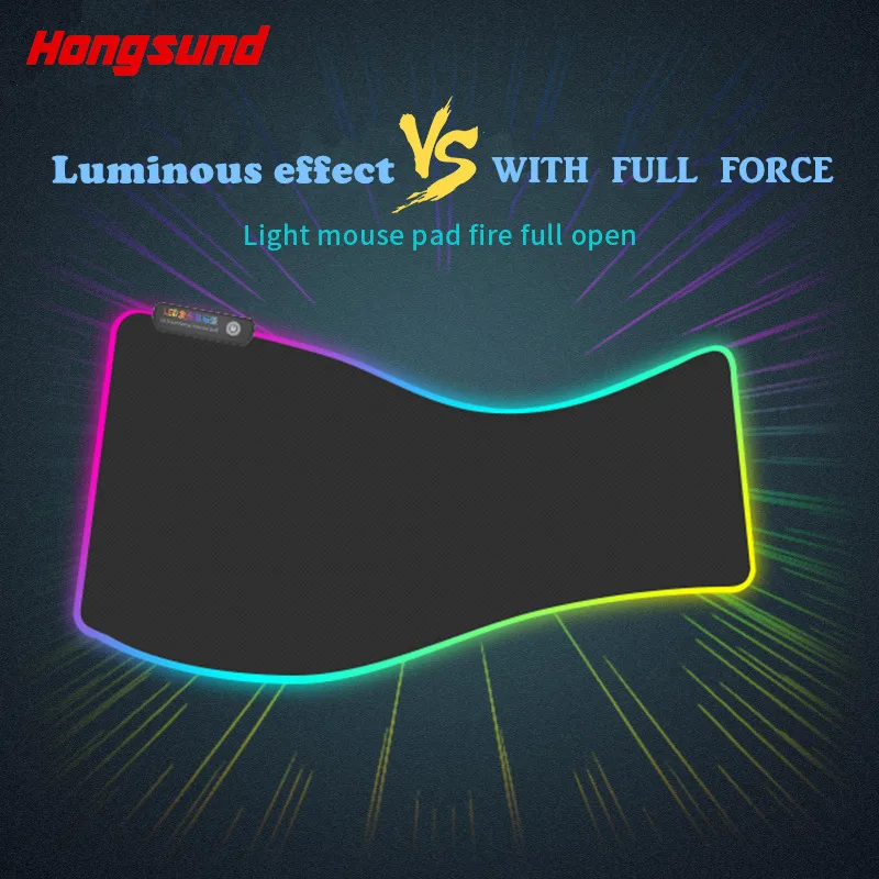 

Hongsund Led Mouse Pad Large Thicken 780*4*350 mm Knitted Edge 8 Color Rubber Base Big Gaming Gamer Soft Mousepad Mause Mat