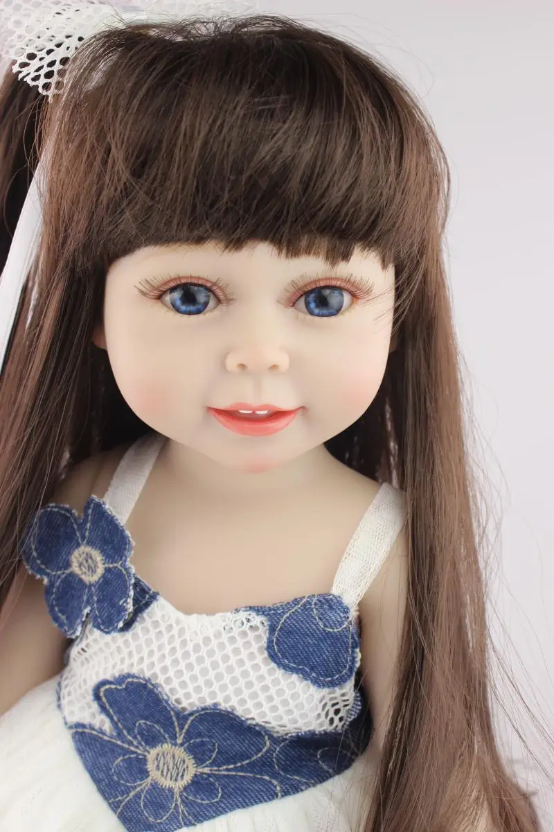 New 45cm Handmade Full Body Vinyl Reborn American Baby Dolls Bebe Realistic Silicone Baby Girls Toys For Children Christmas Gift