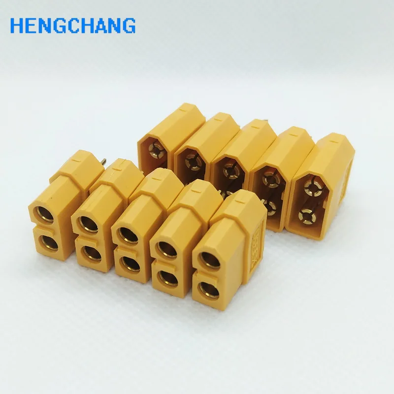 10 ชิ้น/ล็อต XT60 สีเหลืองขั้วต่อแบตเตอรี่ XT60 ชายหญิงขั้วต่อ Gold Plated สำหรับ RC Lipo แบตเตอรี่