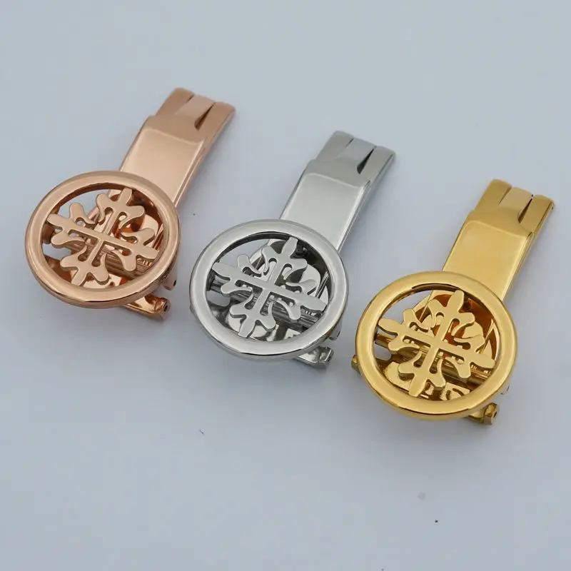 MAIKES NEW High Quality Stainless steel Watch Band Strap Clasp 18mm 20mm Gold Silver Deployment Buckle FOR Patek