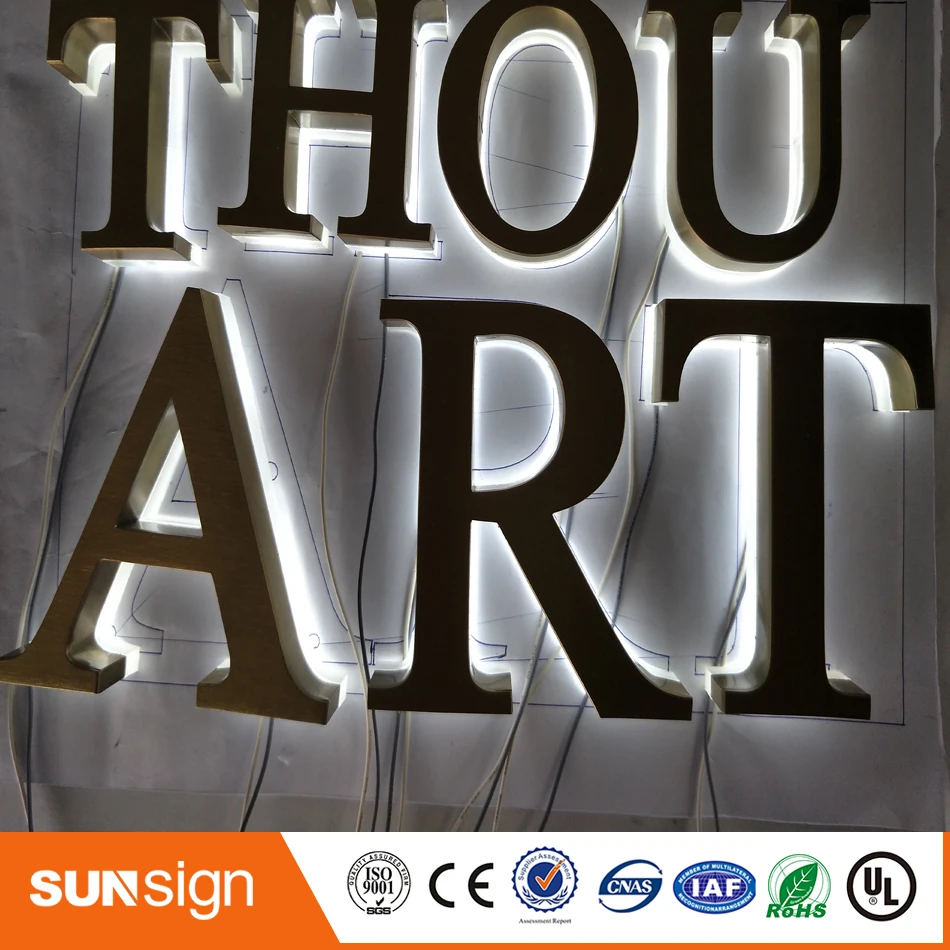 Factory Outlet Outdoor Backlit Rvs Led 3d Brief Teken Logo