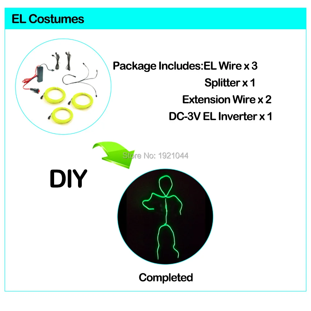 DIY EL Clothes Luminous Costumes LED Light up Suits for Children New Years Day Stage Performance Design Glow Party Decor