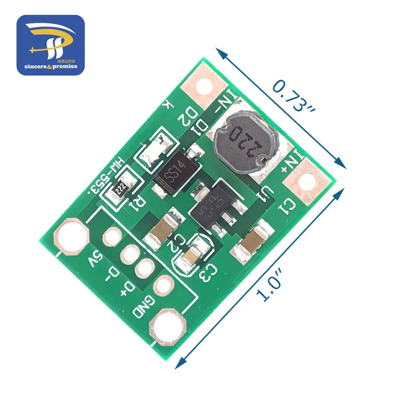 1/5/10PCS 600mA DC-DC Mini Step Up Power Modul 1-5V zu 5V Boost Converter für Arduino – Detail 3
