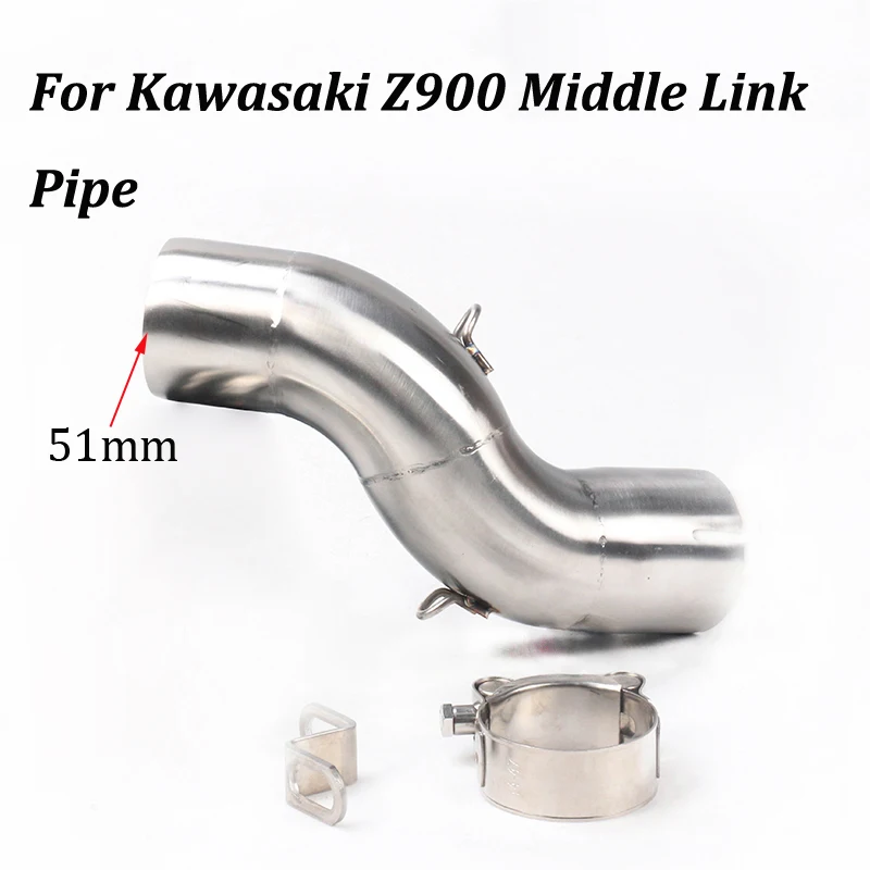 

Motorcycle Exhaust Muffler Middle Link Pipe Stainless Steel Slip on For Kawasaki Z900 Dia 51mm