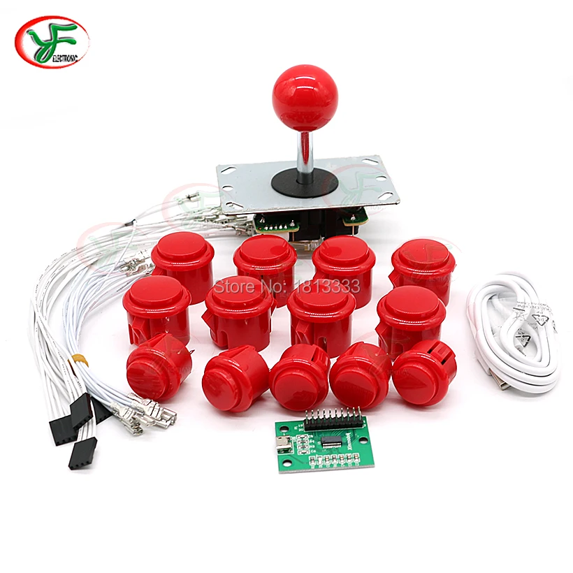 

DIY Kit Arcade Zero Delay USB To PC PS3 Raspberry Pi Arcade Encoder Jamma MAME SANWA Type 5Pin Joystick 30MM 24MM Push Button