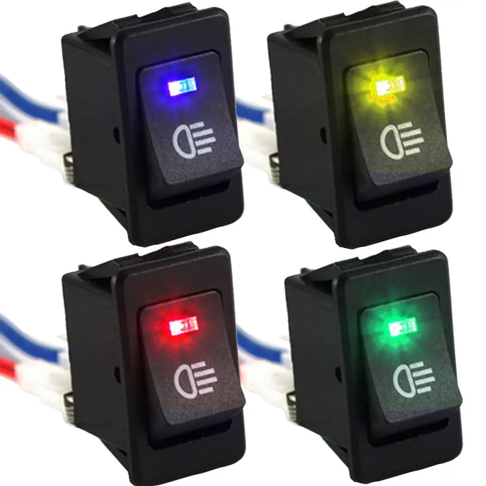 EE support  4Pcs 4 Colors Mixed 12V 35A Car Accessories Fog Light Rocker Switch 4Pins LED Dash Dashboard Universal Sales