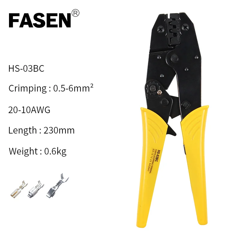 HS-03BC Ratchet  Wire Terminal Crimping  Pliers Jaw Replacement Clamp Tools  230mm Hand Crimping Tool  Kit