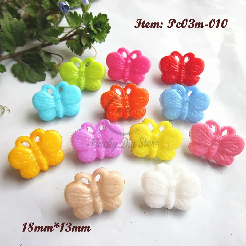 120pcs mixed color butterfly buttons shank children plastic buttons for decorative accessories craft diy material wholesale