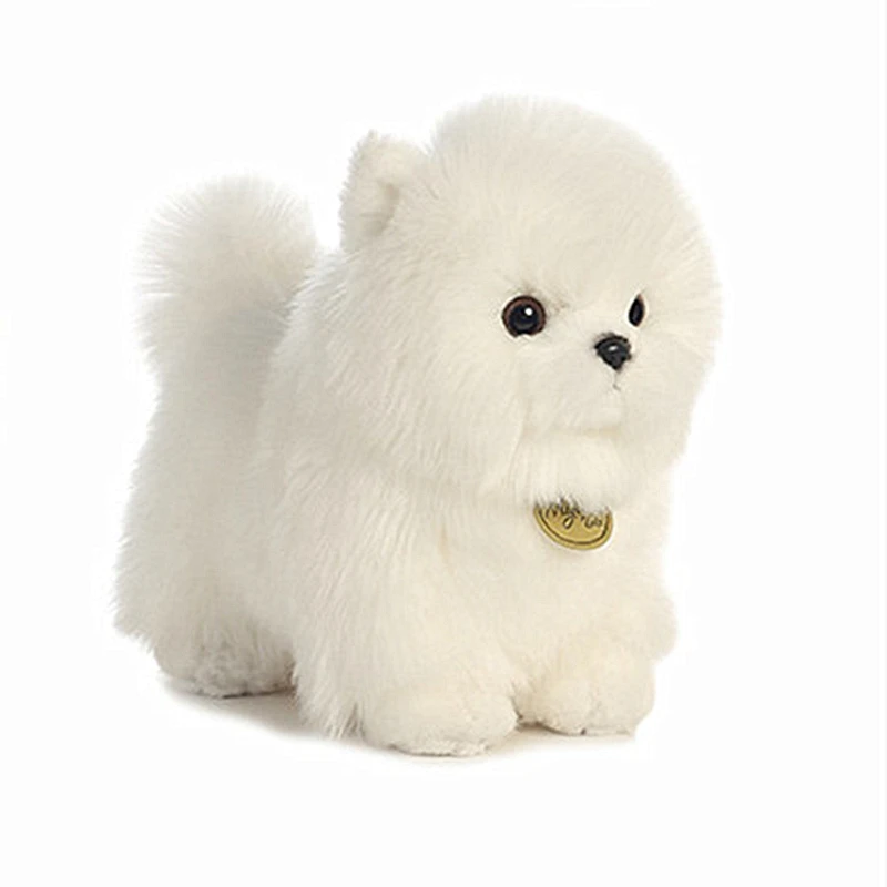 Aurora Toys Dog Breed with a Long Silky White Coat Long Plush Pomeranian Bichon Frise Poodle Dogs Doll Children Birthday Gifts