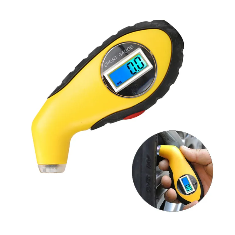 LCD Digital 5.0-100 PSI Backlit Tire TyreTester Manometer Barometers Tool For Car Motorcycle KPA BAR Air Pressure Gauge