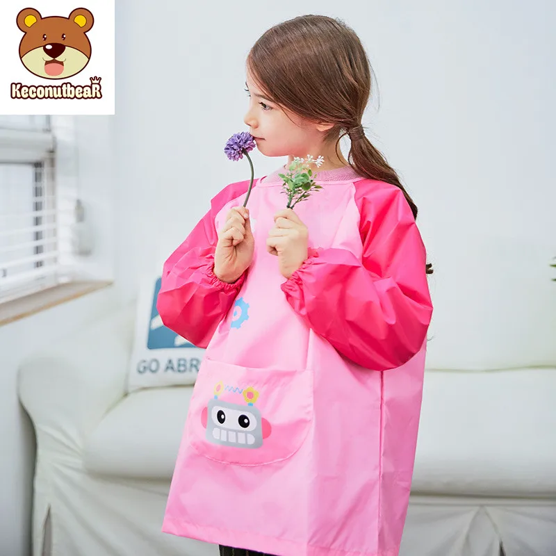 Cartoon Baby Bibs Waterproof Long Sleeve Apron Feeding Smock Bib Kids Apron Painting Drawing Coat for Children Birthday Gift