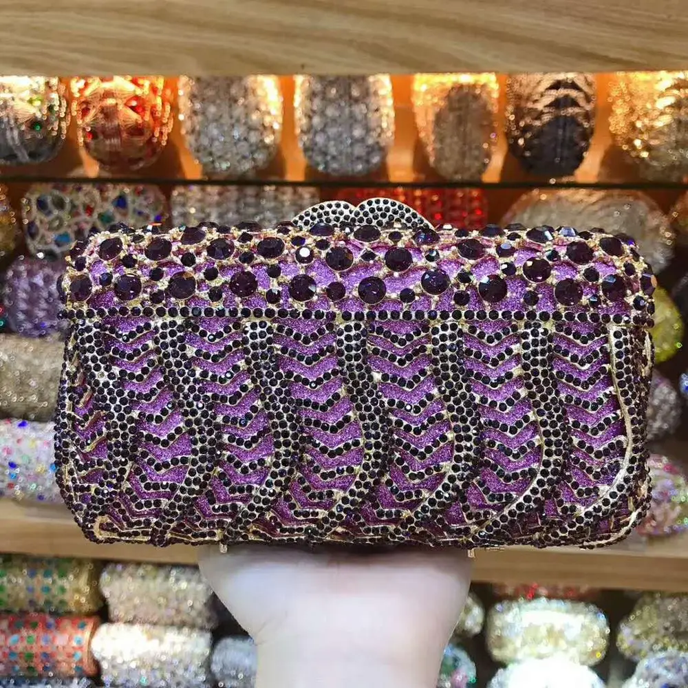 

XIYUAN женские сумки со стразами, кошелек фиолетового цвета, дизайнерские женские вечерние драгоценные камни, дневные клатчи со стразами, мини-клатч, свадебные сумки