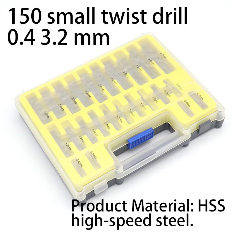 150pcs 0.4mm-3.2mm HSS Micro Bit Twist Drill Set Kit Mini Small Precision Power Drill PCB Bit Craft Hole Maker For Metal Wood