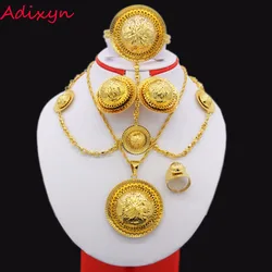 Adixyn New Traditional Festival Jewelry 24K Gold Color Party/Wedding Ethiopian/African Women Fashion Jewelry Set