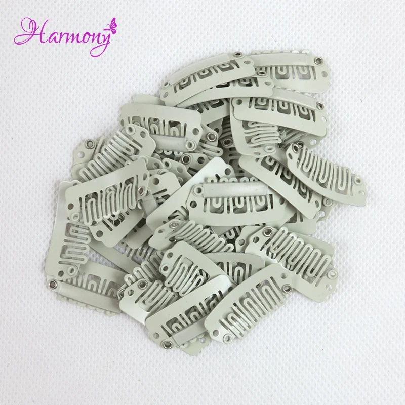 Harmony Plus Hair 100pcs U Snap Clip For Hair Extension wig weft 32mm 6 Colors Available