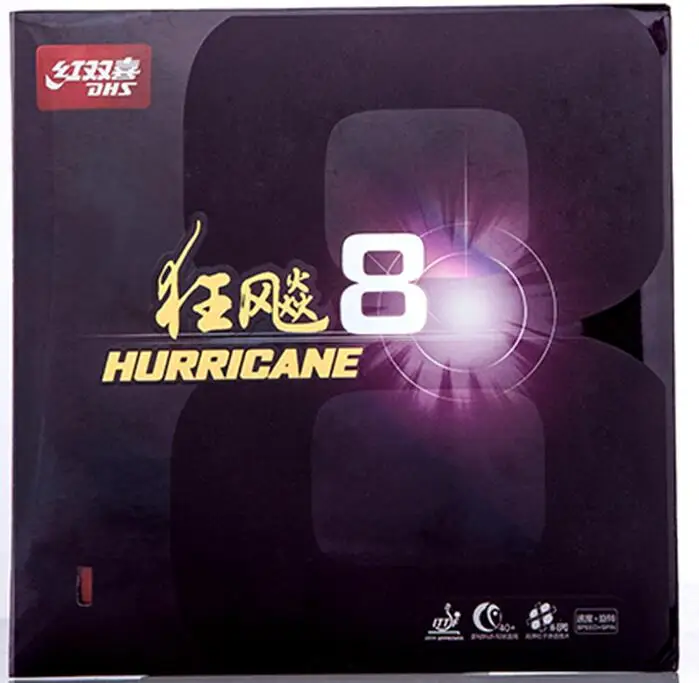 Original  DHS  Hurricane 8  For New Ball High Tacky-Speed Table Tennis Rubber/ Ping Pong Rubber