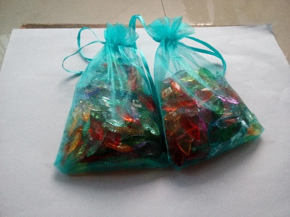 

10*15cm 500pcs Sky Blue Gift Bags For Jewelry/wedding/christmas/birthday Yarn Bag With Handles Packaging Organza Bags