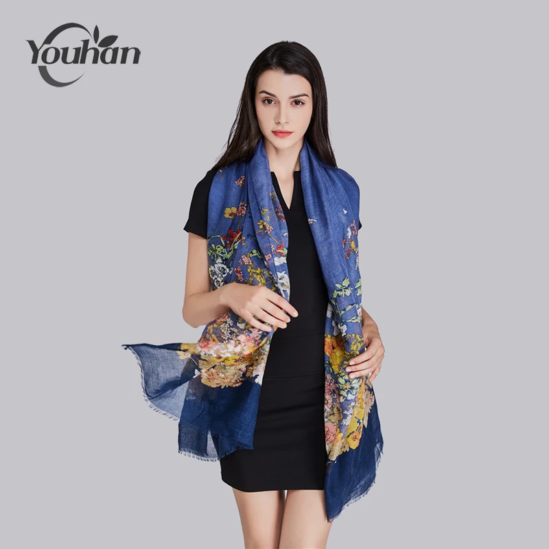 

YOUHAN 2021 Women Scarf Floral Print Lady Scarves Shawl Viscose Scraf Pashmina Bandana Echarpe Foulard Femme Hijab Drop Shopping