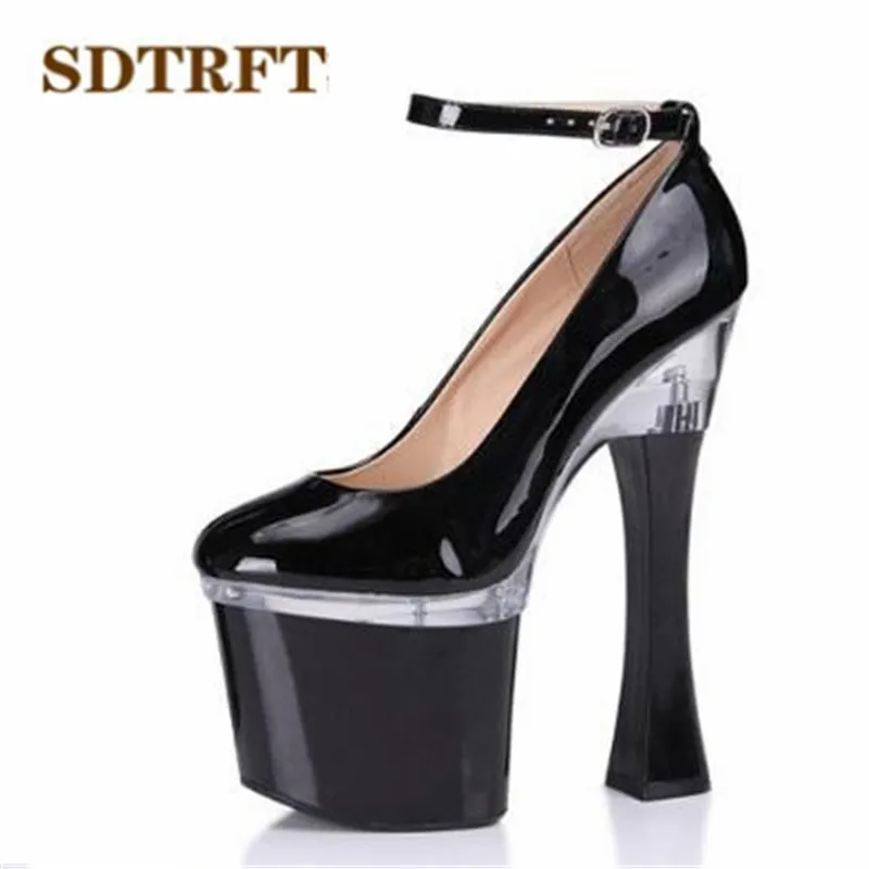 

SDTRFT zapatos mujer Plus:34-44 multicolor fashion high-heeled 20cm thick heel platform women wedding shoes Crossdresser pumps