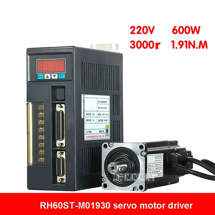 RH60ST-M01930, juego de servomotor de 600W, 110V/220V, 1.91N.M 3000r/min, 60*60mm, servomotor monofásico Ca + Kit de accionamiento, ¡producto en oferta!