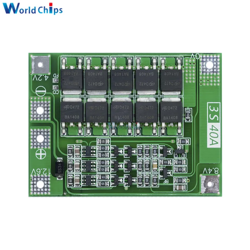 3S 40A Li-ion Lithium Battery Charger Lipo Cell Module PCB BMS Protection Board For Drill Motor 12.6V Enhance/Balance Version