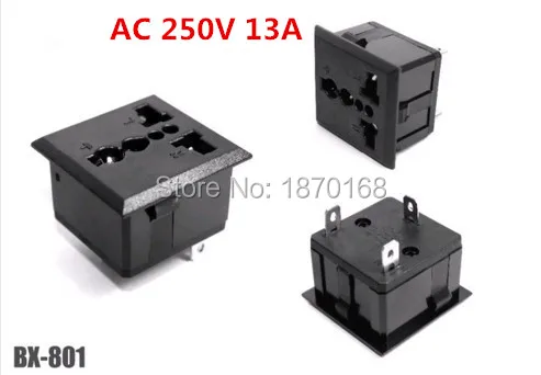 3 Pcs Square Shape AU EU UK US Power Outlet Socket Wall Plate Panel AC 250V 13A