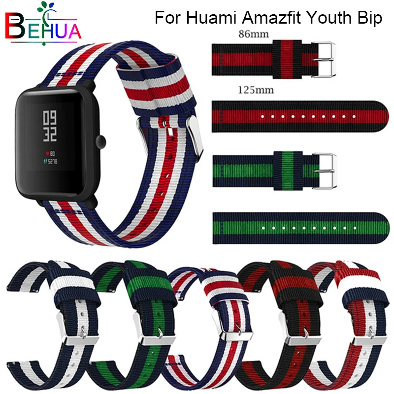 Classic Soft Nylon For Huami Amazfit Bip / Amazfit Bip S Lite Strap Bracelet Wristband For Garmin Venu 2 Plus 20MM WatchBand