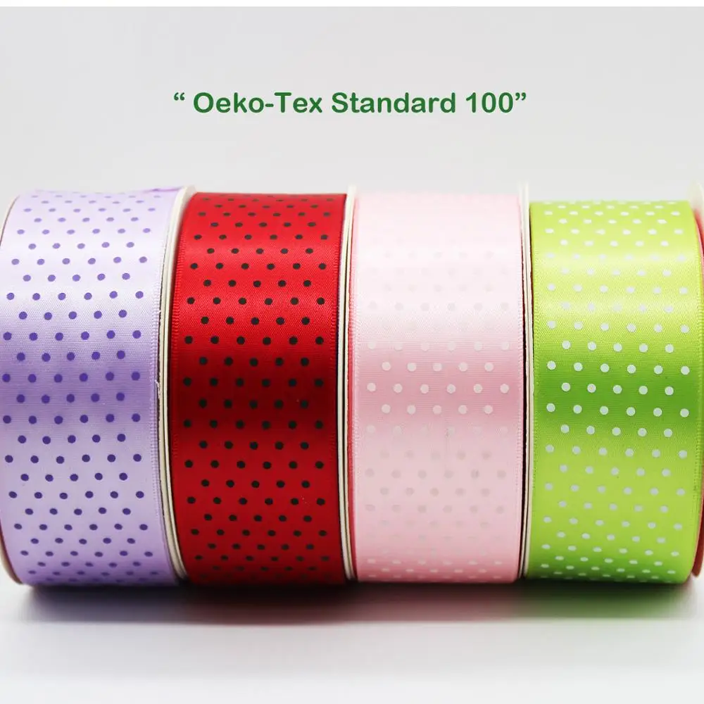 

38 MM 1-1/2" Satin Printed Min Polka Dots Ribbon Wedding Decoration DIY Tape Gift Handmade Bow Hair Accessories