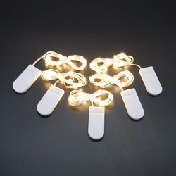 2M 5M 50LED Silver Wire Fairy Garland Lamp LED String Lights Christmas Wedding Home Party Decoration Powered By CR2032 Battery